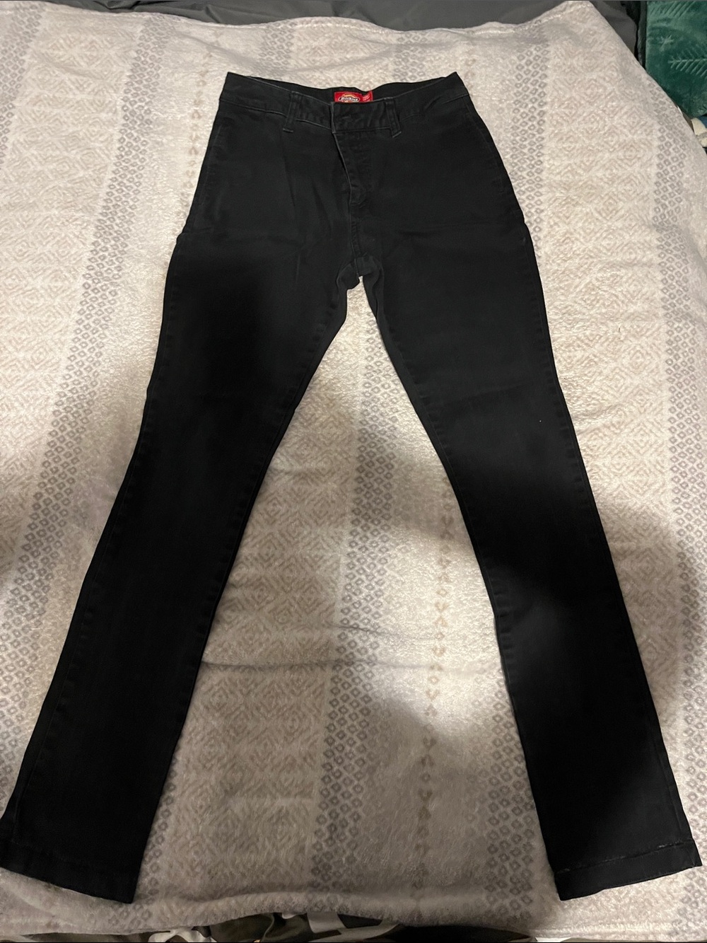 Dickies Black Workwear Pants with Red Logo Tag